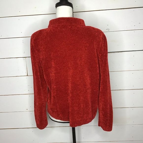 Alfred Dunner Sweater Collared Red XL Petite - Picture 3 of 10